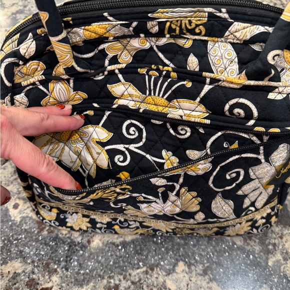 Vera Bradley “Yellow Bird” Shoulder Bag and matching small cosmetic bag - Picture 3 of 11